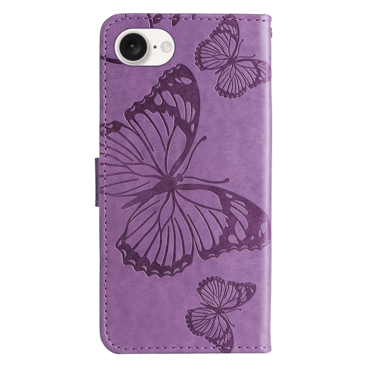 For iPhone 16e 3D Butterfly Embossed Pattern Flip Leather Phone Case(Purple) - free shipping - PMC TechLife - Order now!