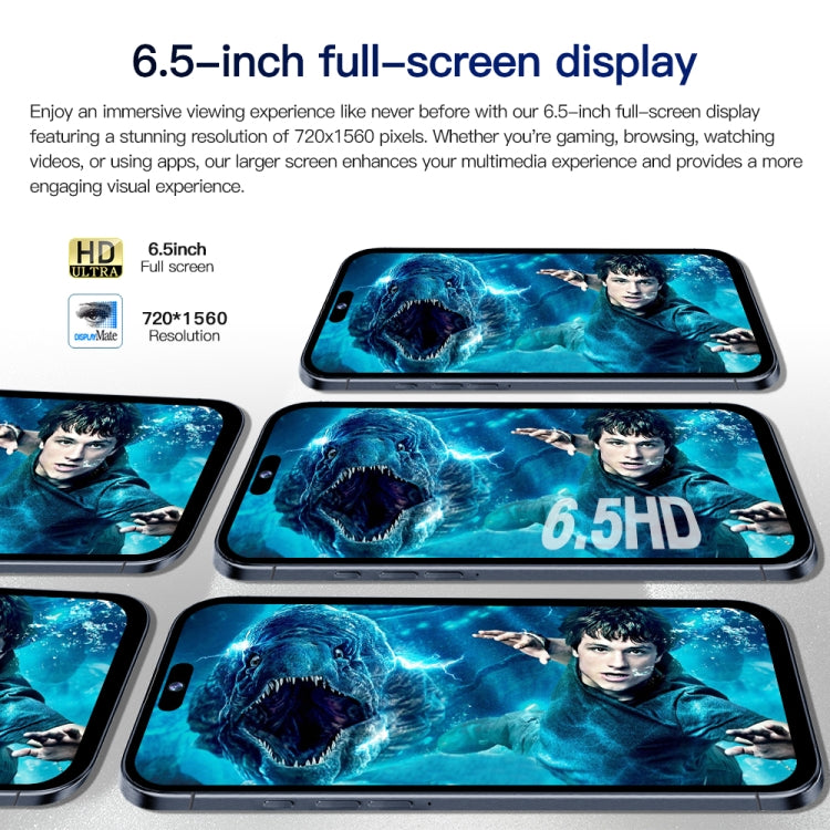 i15 Pro Max / Q5, 2GB+16GB, 6.5 inch Screen, Face Identification, Android 8.1 MTK6580P Quad Core, Network: 3G, Dual SIM(Titanium Black) -  by PMC TechLife | Online Shopping South Africa | PMC TechLife