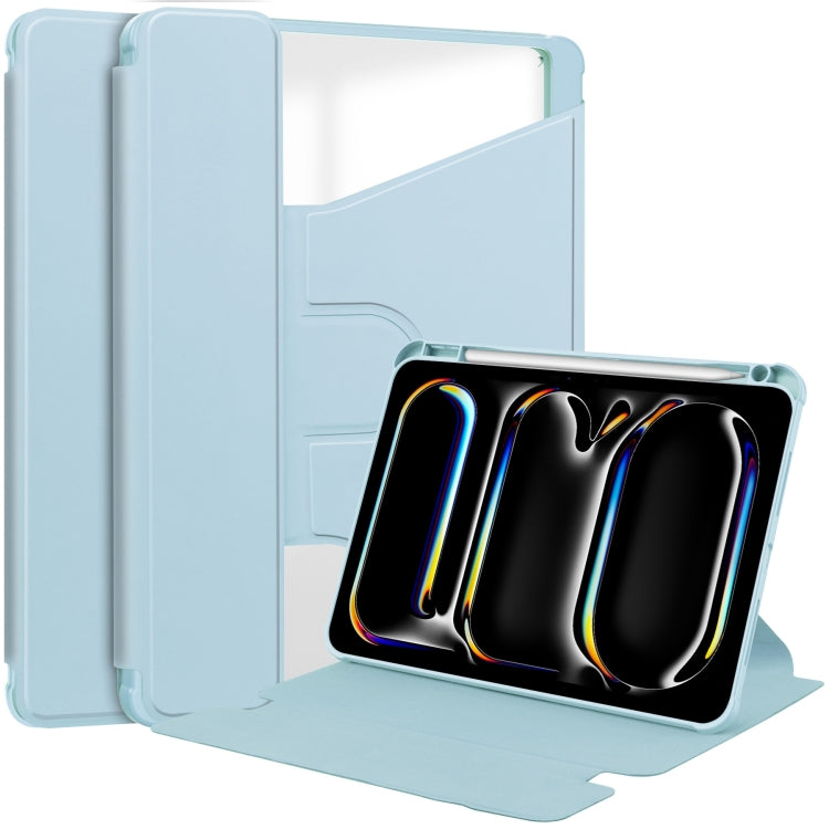 For iPad Pro 13 2024 Transparent Rotation Smart Leather Tablet Case(Sky Blue) - iPad Pro 13 2024 Cases by PMC TechLife | Online Shopping South Africa | PMC TechLife | Buy Now Pay Later Mobicred