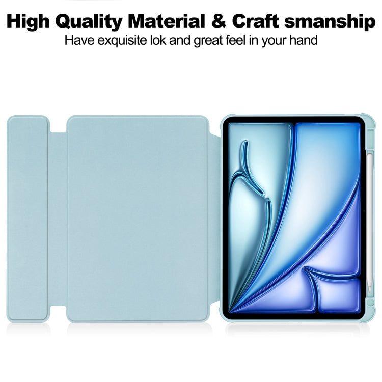 For iPad Air 11 2024 Transparent Rotation Smart Leather Tablet Case(Sky Blue) - iPad Air 11 2024 Cases by PMC TechLife | Online Shopping South Africa | PMC TechLife | Buy Now Pay Later Mobicred
