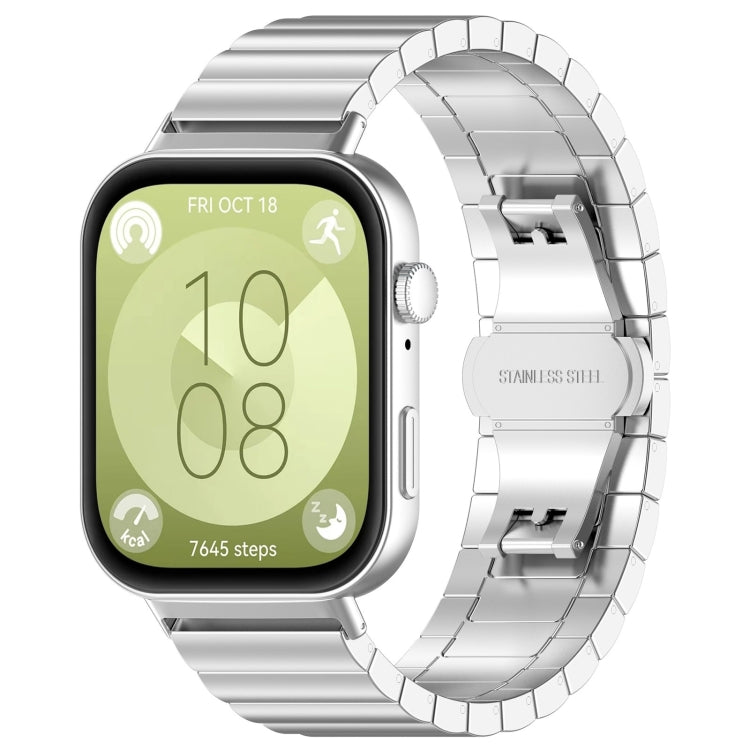 For Huawei Watch Fit3 One Bead Stainless Steel Watch Band(Silver) - free shipping - PMC TechLife - Order now!