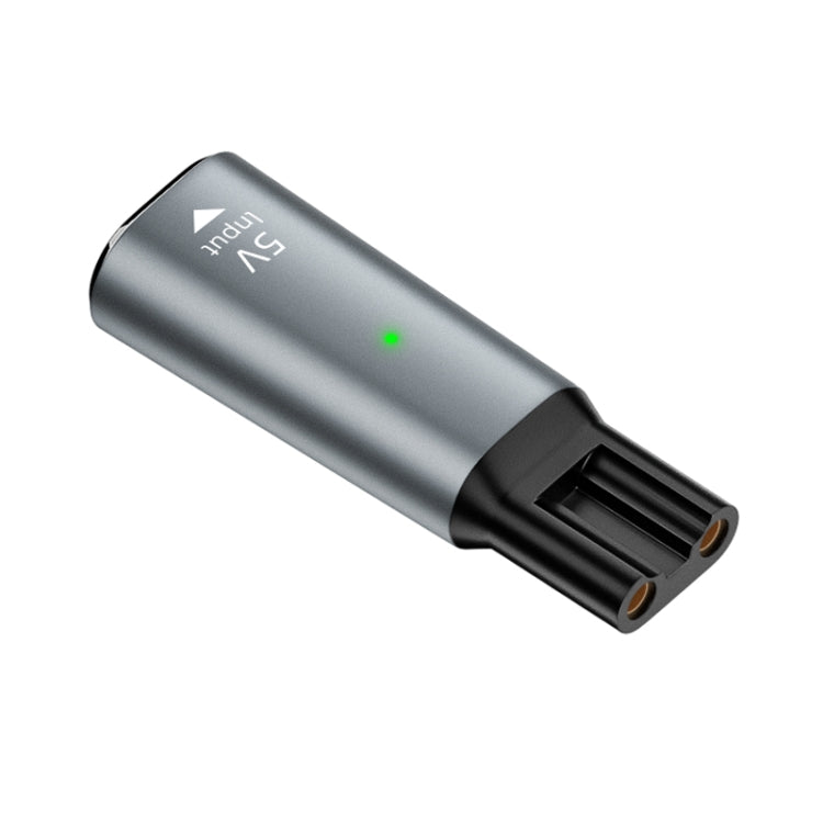 Shaver / Clipper Charging Adapter for Philips, Interface:Type-C to 5V Oval(Grey) - Accessories by PMC TechLife | Online Shopping South Africa | PMC TechLife | Buy Now Pay Later Mobicred