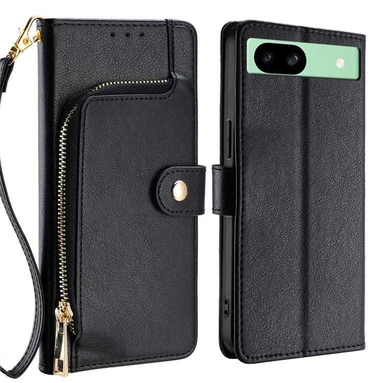 For Google Pixel 8a Zipper Bag Leather Phone Case(Black) - Google Cases by PMC TechLife | Online Shopping South Africa | PMC TechLife | Buy Now Pay Later Mobicred