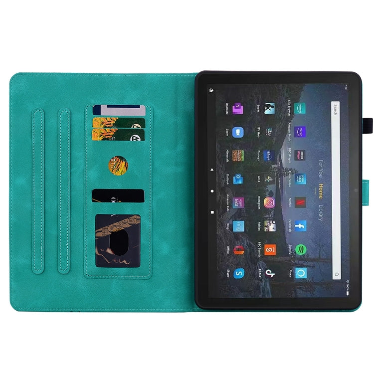 For Amazon Fire Max 11 Lily Embossed Leather Tablet Case(Green) - Amazon by PMC TechLife | Online Shopping South Africa | PMC TechLife | Buy Now Pay Later Mobicred