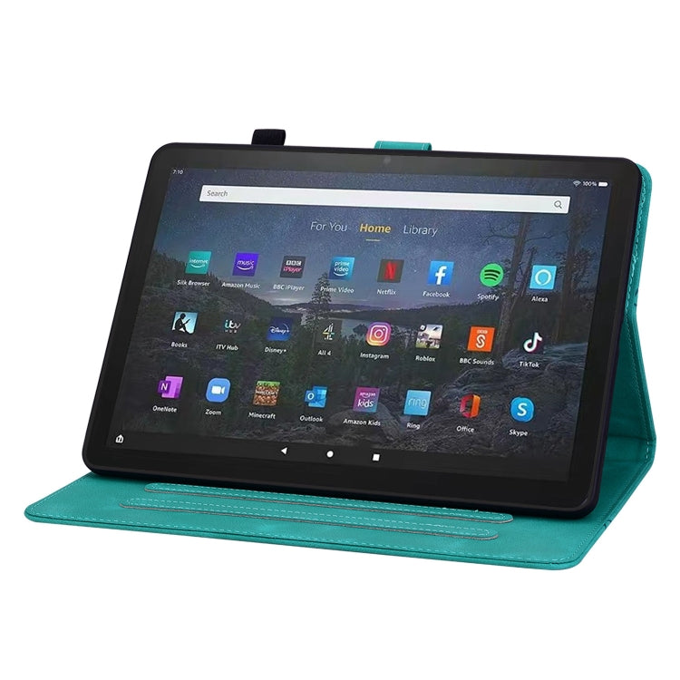 For Amazon Fire Max 11 Lily Embossed Leather Tablet Case(Green) - Amazon by PMC TechLife | Online Shopping South Africa | PMC TechLife | Buy Now Pay Later Mobicred