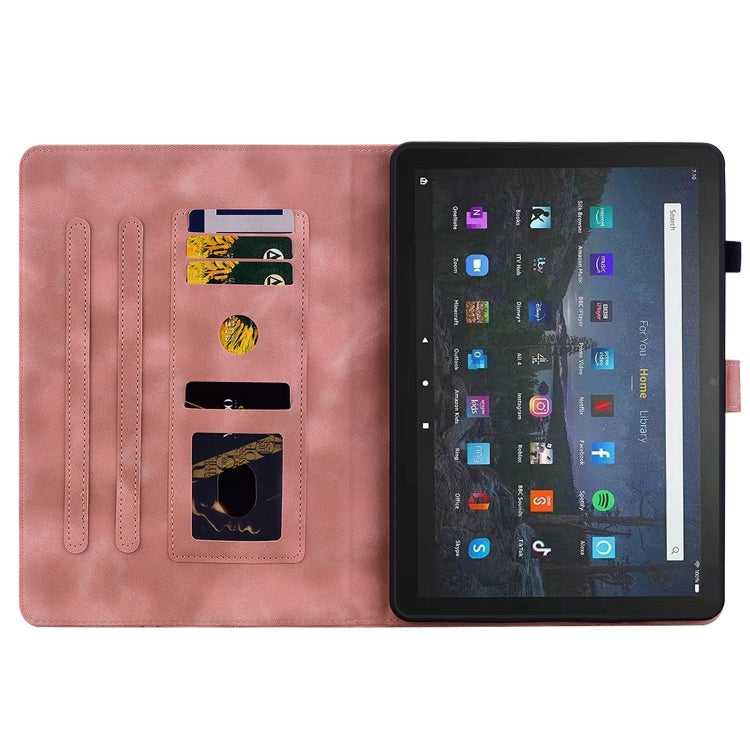 For Amazon Fire Max 11 Lily Embossed Leather Tablet Case(Pink) - Amazon by PMC TechLife | Online Shopping South Africa | PMC TechLife | Buy Now Pay Later Mobicred