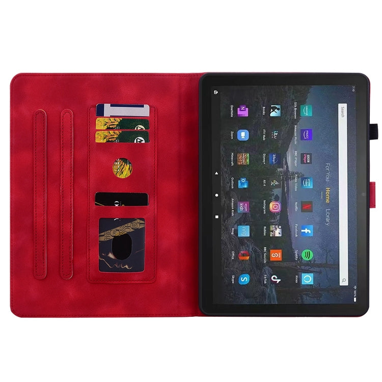 For Amazon Fire Max 11 Lily Embossed Leather Tablet Case(Red) - Amazon by PMC TechLife | Online Shopping South Africa | PMC TechLife | Buy Now Pay Later Mobicred