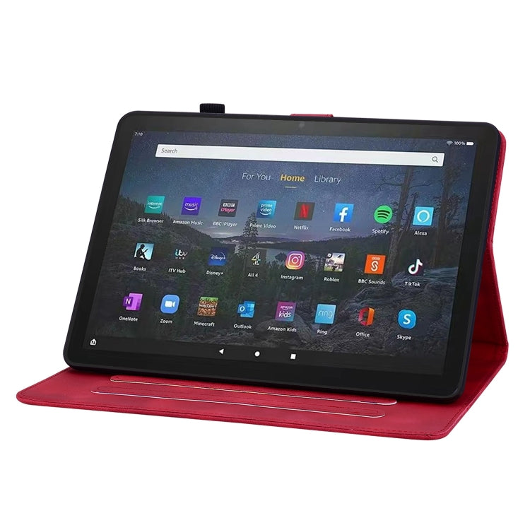 For Amazon Fire Max 11 Lily Embossed Leather Tablet Case(Red) - Amazon by PMC TechLife | Online Shopping South Africa | PMC TechLife | Buy Now Pay Later Mobicred