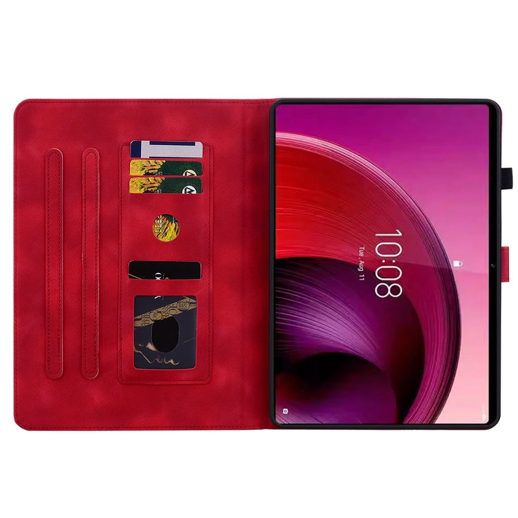 For Lenovo Tab M11/Xiaoxin Pad 11 2024 Lily Embossed Leather Tablet Case(Red) - free shipping - PMC Jewellery - Order now!