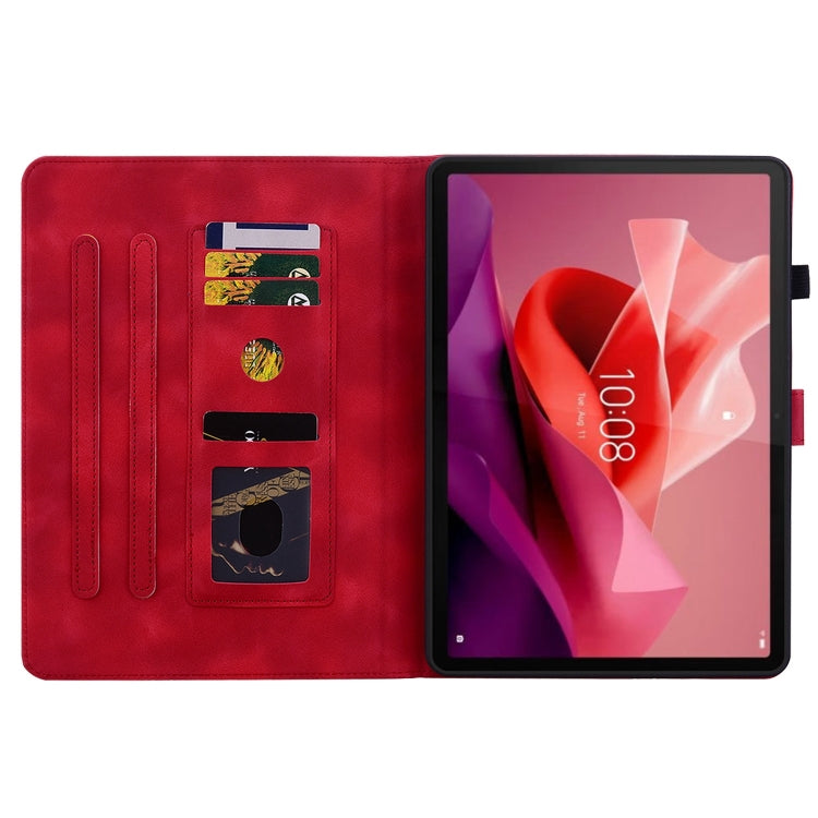 For Lenovo Tab P12 12.7 Lily Embossed Leather Tablet Case(Red) - Lenovo by PMC TechLife | Online Shopping South Africa | PMC TechLife | Buy Now Pay Later Mobicred