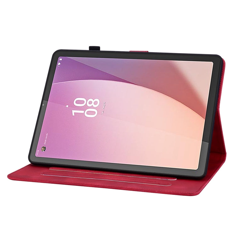 For Lenovo Tab M8 4th Gen TB300FU Lily Embossed Leather Tablet Case(Red) - Lenovo by PMC TechLife | Online Shopping South Africa | PMC TechLife | Buy Now Pay Later Mobicred