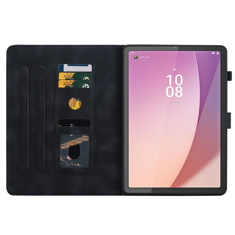 For Lenovo Tab M8 4th Gen TB300FU Lily Embossed Leather Tablet Case(Black) - Lenovo by PMC TechLife | Online Shopping South Africa | PMC TechLife | Buy Now Pay Later Mobicred