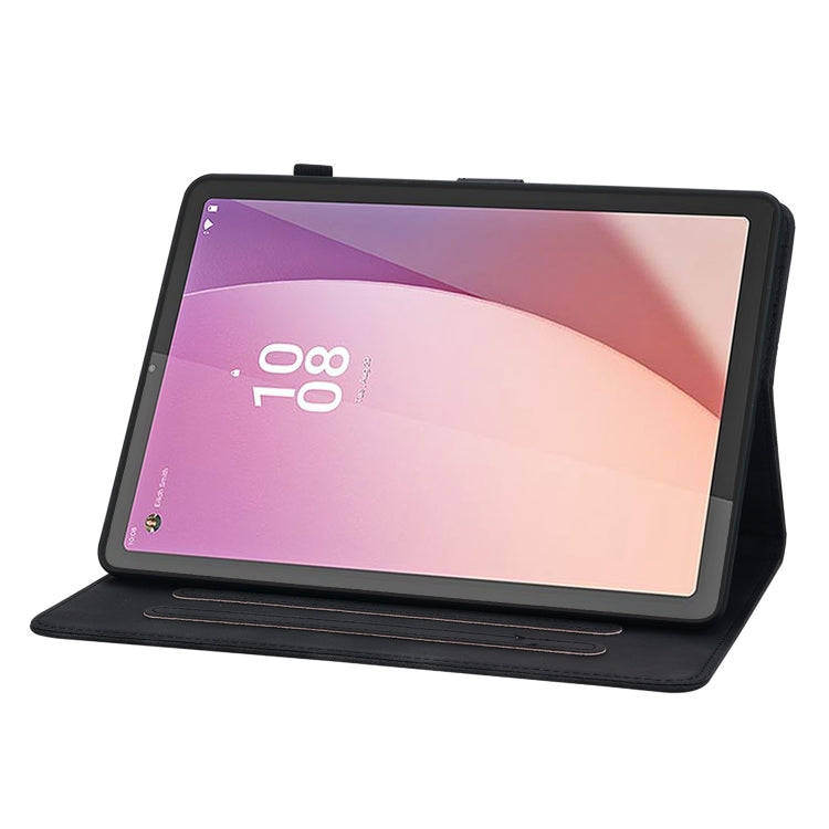 For Lenovo Tab M8 4th Gen TB300FU Lily Embossed Leather Tablet Case(Black) - Lenovo by PMC TechLife | Online Shopping South Africa | PMC TechLife | Buy Now Pay Later Mobicred