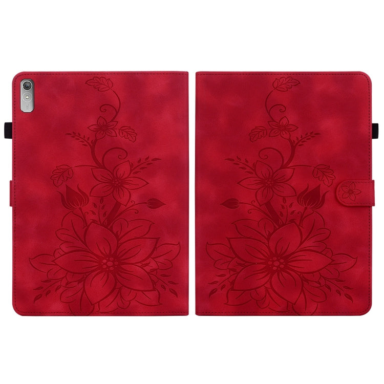 For Lenovo Tab P11 Gen 2 11.5 Lily Embossed Leather Tablet Case(Red) - Lenovo by PMC TechLife | Online Shopping South Africa | PMC TechLife | Buy Now Pay Later Mobicred