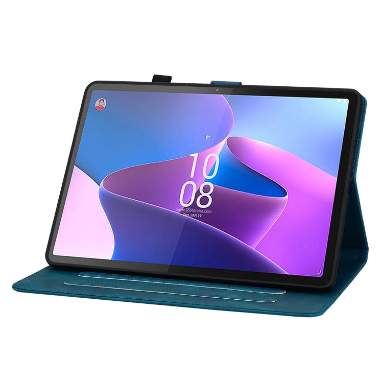 For Lenovo Tab P11 Gen 2 11.5 Lily Embossed Leather Tablet Case(Dark Blue) - Lenovo by PMC TechLife | Online Shopping South Africa | PMC TechLife | Buy Now Pay Later Mobicred