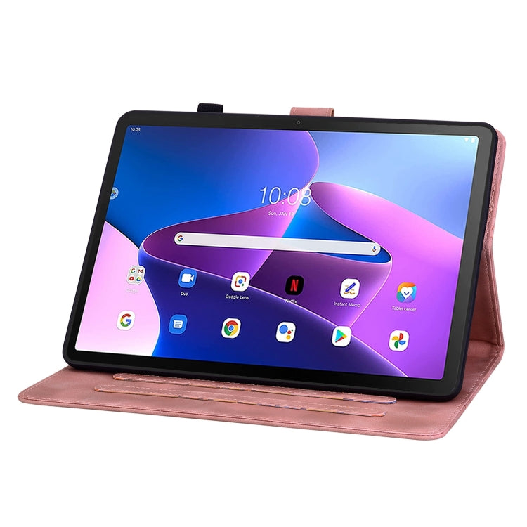 For Lenovo Tab M10 Plus 10.6 3rd Gen Lily Embossed Leather Tablet Case(Pink) - Lenovo by PMC TechLife | Online Shopping South Africa | PMC TechLife | Buy Now Pay Later Mobicred
