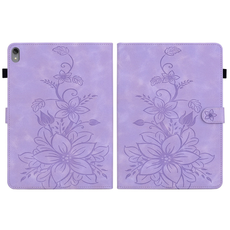 For Lenovo Tab P11 /Xiaoxin Pad Plus Lily Embossed Leather Tablet Case(Purple) - free shipping - PMC TechLife - Order now!