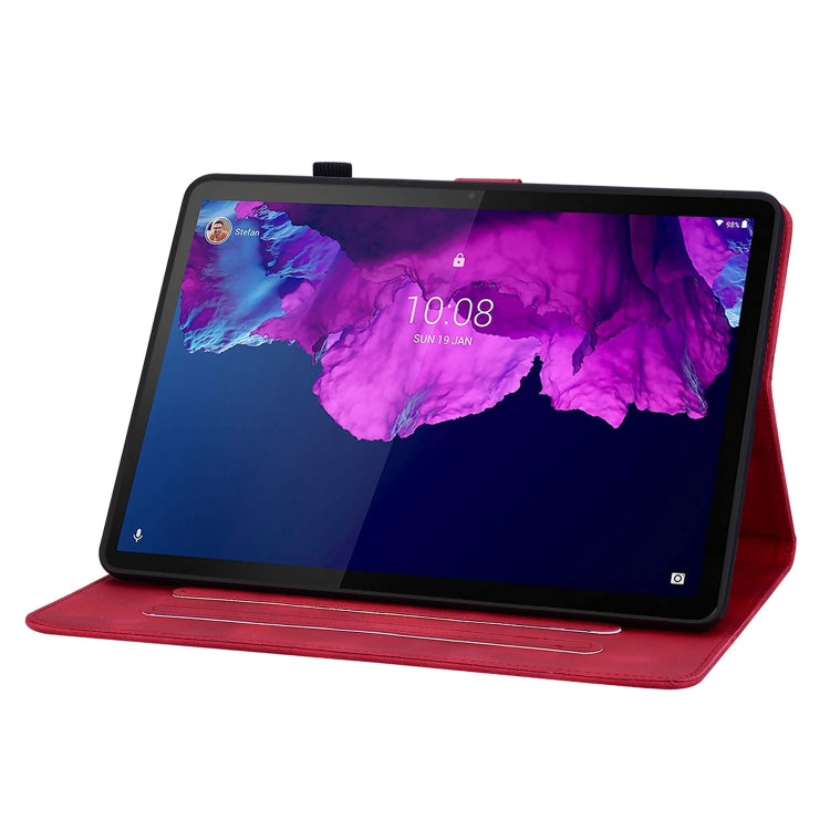 For Lenovo Tab P11 /Xiaoxin Pad Plus Lily Embossed Leather Tablet Case(Red) - Lenovo by PMC TechLife | Online Shopping South Africa | PMC TechLife | Buy Now Pay Later Mobicred