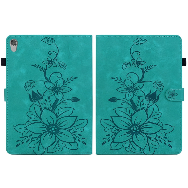 For Lenovo Tab M10 HD Gen2 Lily Embossed Leather Tablet Case(Green) - Lenovo by PMC TechLife | Online Shopping South Africa | PMC TechLife | Buy Now Pay Later Mobicred