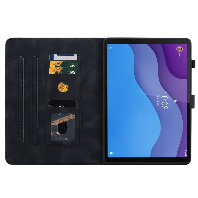 For Lenovo Tab M10 HD Gen2 Lily Embossed Leather Tablet Case(Black) - Lenovo by PMC TechLife | Online Shopping South Africa | PMC TechLife | Buy Now Pay Later Mobicred