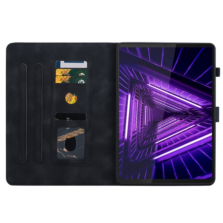 For Lenovo M10 Plus 10.3 Lily Embossed Leather Tablet Case(Black) - Lenovo by PMC TechLife | Online Shopping South Africa | PMC TechLife | Buy Now Pay Later Mobicred