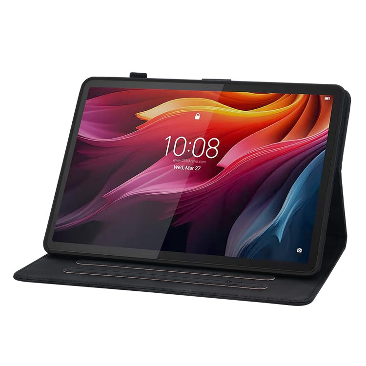 For Lenovo Tab K11 Plus Lily Embossed Leather Tablet Case(Black) - Lenovo by PMC TechLife | Online Shopping South Africa | PMC TechLife | Buy Now Pay Later Mobicred