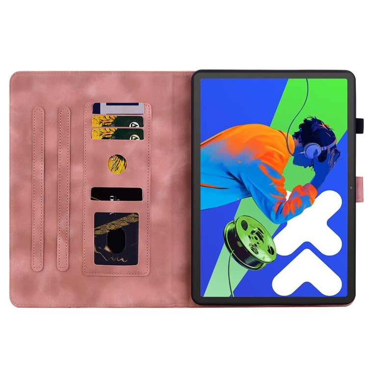 For Lenovo Tab P12 12.7 2025 Lily Embossed Leather Tablet Case(Pink) - Lenovo by PMC TechLife | Online Shopping South Africa | PMC TechLife | Buy Now Pay Later Mobicred