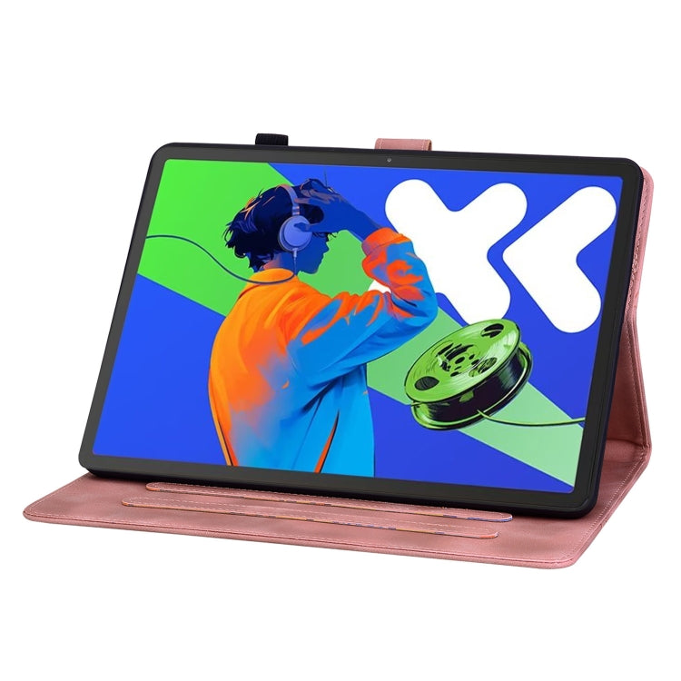 For Lenovo Tab P12 12.7 2025 Lily Embossed Leather Tablet Case(Pink) - Lenovo by PMC TechLife | Online Shopping South Africa | PMC TechLife | Buy Now Pay Later Mobicred