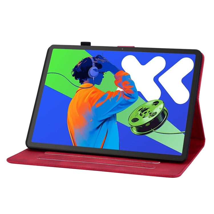 For Lenovo Tab P12 12.7 2025 Lily Embossed Leather Tablet Case(Red) - Lenovo by PMC TechLife | Online Shopping South Africa | PMC TechLife | Buy Now Pay Later Mobicred