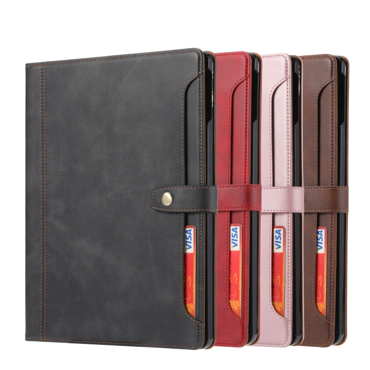 For iPad Pro 13 2024 Calf Texture Double Fold Clasp Horizontal Flip Leather Smart Tablet Case(Black) - iPad Pro 13 2024 Cases by PMC TechLife | Online Shopping South Africa | PMC TechLife | Buy Now Pay Later Mobicred