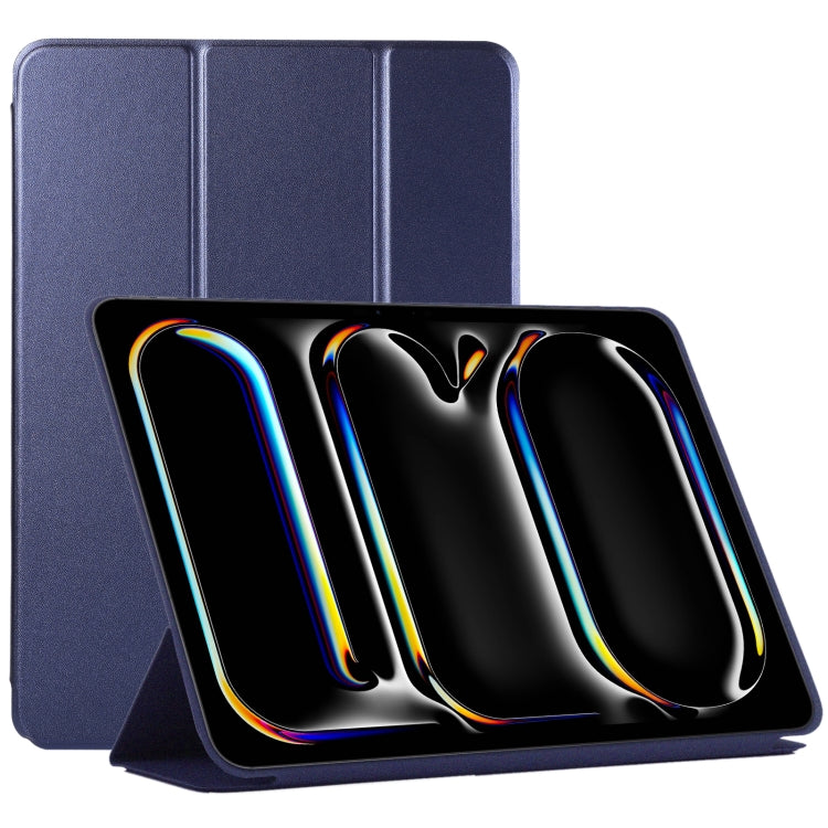 For iPad Pro 13 2024 Double-sided Clip Non-buckle Magnetic PU Smart Tablet Case(Dark Blue) - iPad Air 13 2024 Cases by PMC Jewellery | Online Shopping South Africa | PMC Jewellery | Buy Now Pay Later Mobicred