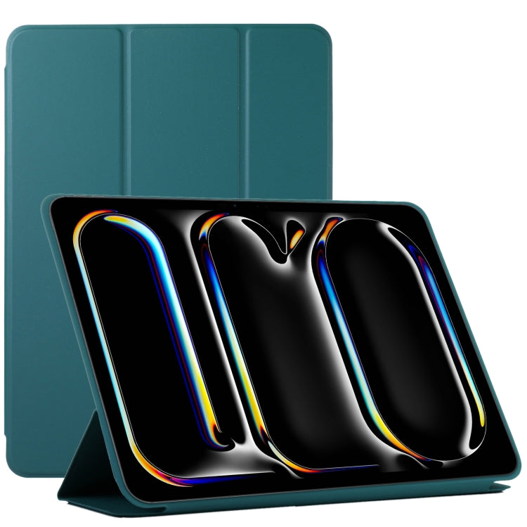 For iPad Pro 11 2024 Double-sided Clip Non-buckle Magnetic PU Smart Tablet Case(Dark Green) - iPad Pro 11 2024 Cases by PMC TechLife | Online Shopping South Africa | PMC TechLife | Buy Now Pay Later Mobicred