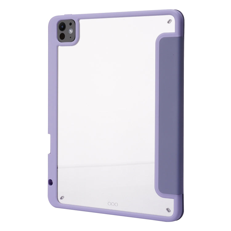For iPad Pro 13 2024 Deformation Transparent Acrylic Leather Tablet Case(Lavender Grey) - iPad Pro 13 2024 Cases by PMC TechLife | Online Shopping South Africa | PMC TechLife | Buy Now Pay Later Mobicred