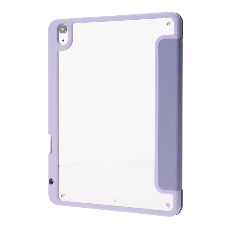 For iPad Air 11 2024 Deformation Transparent Acrylic Leather Tablet Case(Lavender Grey) - iPad Air 11 2024 Cases by PMC Jewellery | Online Shopping South Africa | PMC Jewellery | Buy Now Pay Later Mobicred