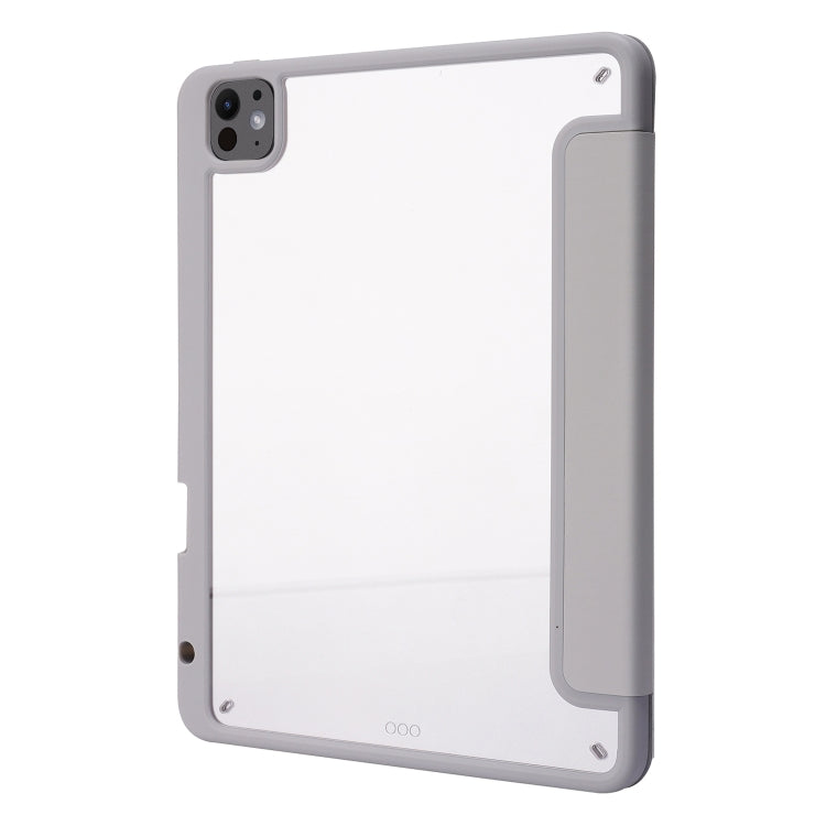 For iPad Pro 11 2024 Deformation Transparent Acrylic Leather Tablet Case(Grey) - iPad Pro 11 2024 Cases by PMC Jewellery | Online Shopping South Africa | PMC Jewellery | Buy Now Pay Later Mobicred