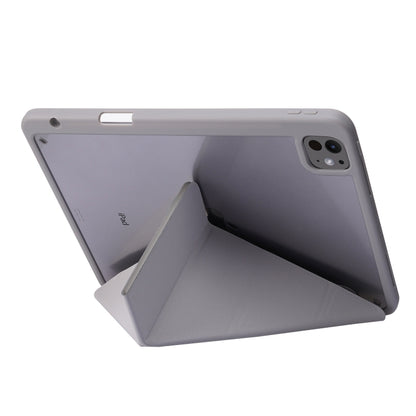 For iPad Pro 11 2024 Deformation Transparent Acrylic Leather Tablet Case(Grey) - iPad Pro 11 2024 Cases by PMC Jewellery | Online Shopping South Africa | PMC Jewellery | Buy Now Pay Later Mobicred