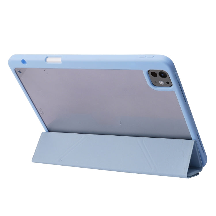 For iPad Pro 13 2024 Deformation Transparent Acrylic Leather Tablet Case(Light Blue) - free shipping - PMC TechLife - Order now!