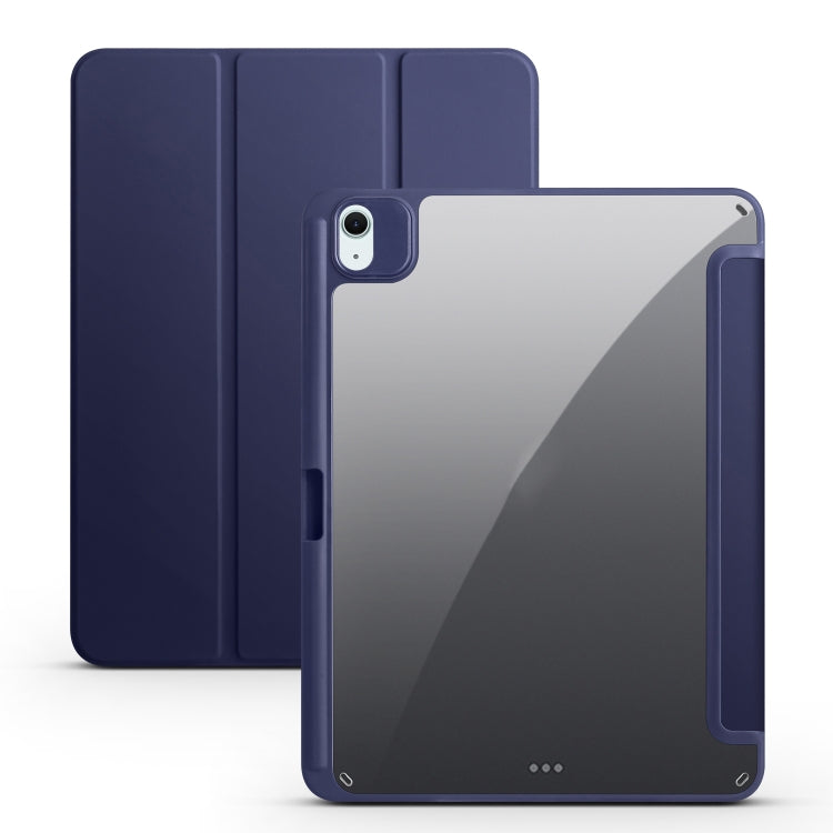 For iPad Air 11 2024 Acrylic 3-folding Smart Leather Tablet Case(Dark Blue) - iPad Air 11 2024 Cases by PMC Jewellery | Online Shopping South Africa | PMC Jewellery | Buy Now Pay Later Mobicred