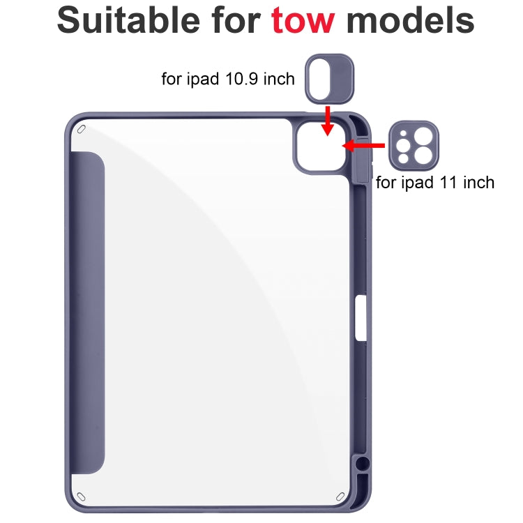 For iPad Pro 11 2024 Acrylic 3-folding Smart Leather Tablet Case(Purple) - iPad Pro 11 2024 Cases by PMC TechLife | Online Shopping South Africa | PMC TechLife | Buy Now Pay Later Mobicred