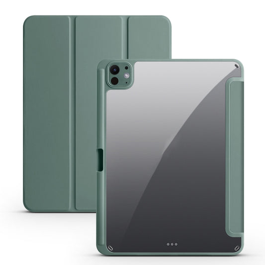 For iPad Pro 13 2024 Acrylic 3-folding Smart Leather Tablet Case(Dark Green) - iPad Pro 13 2024 Cases by PMC Jewellery | Online Shopping South Africa | PMC Jewellery | Buy Now Pay Later Mobicred