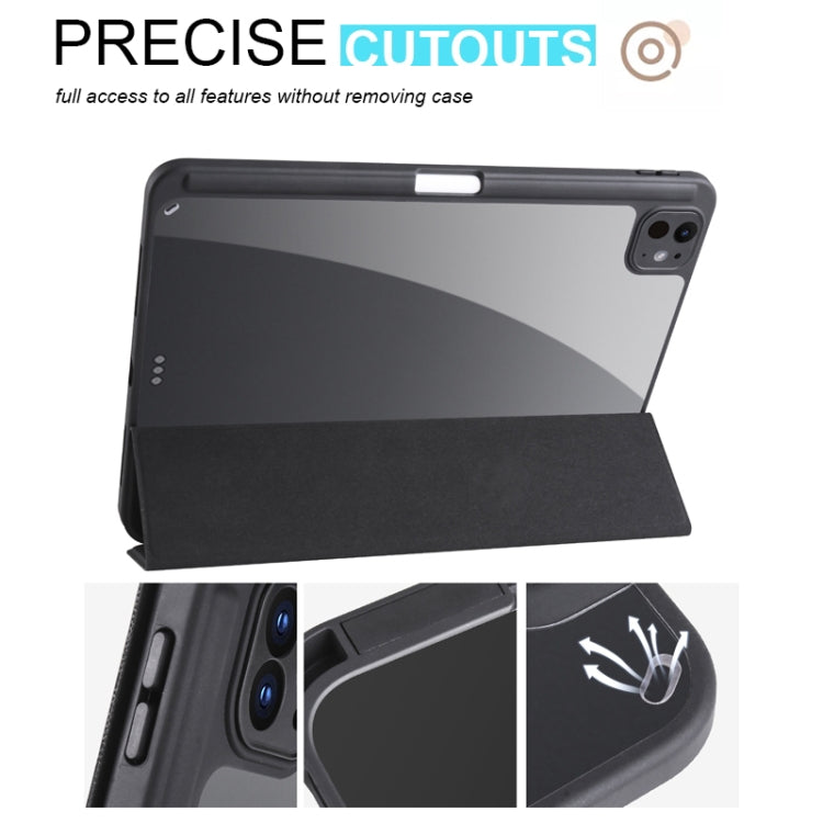 For iPad Pro 13 2024 Acrylic 3-folding Smart Leather Tablet Case(Black) - free shipping - PMC TechLife - Order now!