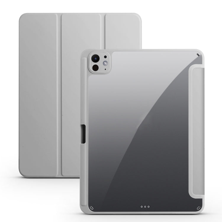 For iPad Pro 13 2024 Acrylic 3-folding Smart Leather Tablet Case(Gray) - iPad Pro 13 2024 Cases by PMC TechLife | Online Shopping South Africa | PMC TechLife | Buy Now Pay Later Mobicred