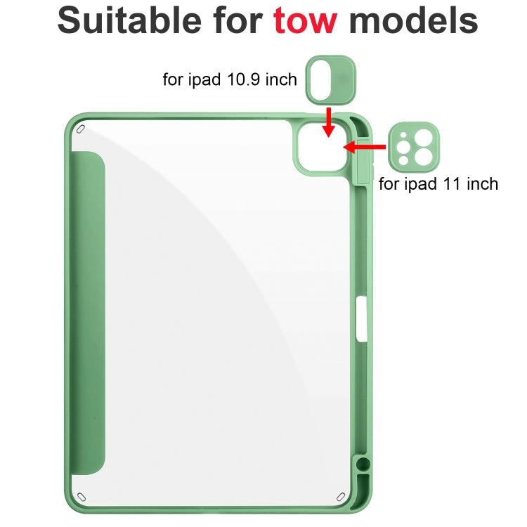 For iPad Pro 13 2024 Acrylic 3-folding Smart Leather Tablet Case(Green) - iPad Pro 13 2024 Cases by PMC TechLife | Online Shopping South Africa | PMC TechLife | Buy Now Pay Later Mobicred