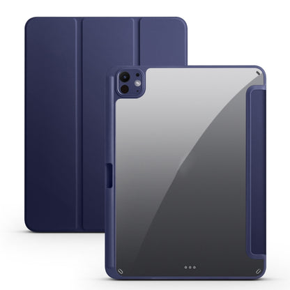 For iPad Pro 13 2024 Acrylic 3-folding Smart Leather Tablet Case(Dark Blue) - iPad Pro 13 2024 Cases by PMC Jewellery | Online Shopping South Africa | PMC Jewellery | Buy Now Pay Later Mobicred