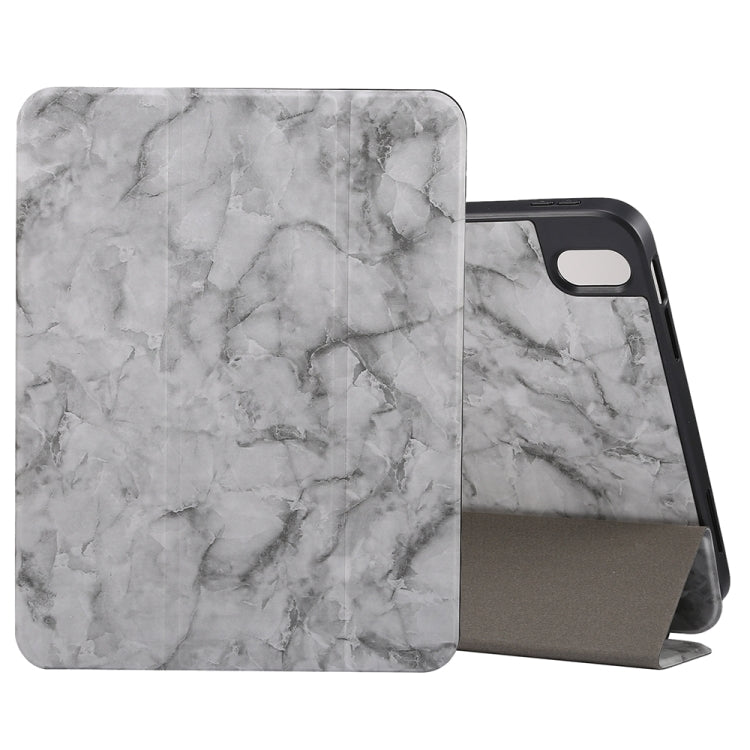 For iPad Air 11 2024 Three-fold Marble Texture Protective Tablet Case with Pen Slot(Black Gray) - iPad Air 11 2024 Cases by PMC Jewellery | Online Shopping South Africa | PMC Jewellery | Buy Now Pay Later Mobicred