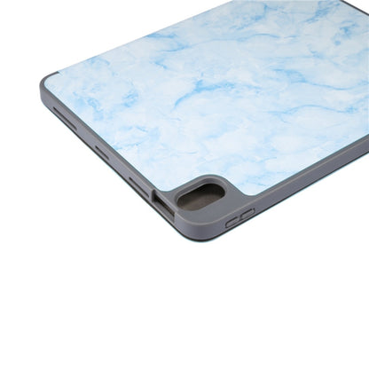 For iPad Air 11 2024 Three-fold Marble Texture Protective Tablet Case with Pen Slot(Blue) - iPad Air 11 2024 Cases by PMC Jewellery | Online Shopping South Africa | PMC Jewellery | Buy Now Pay Later Mobicred