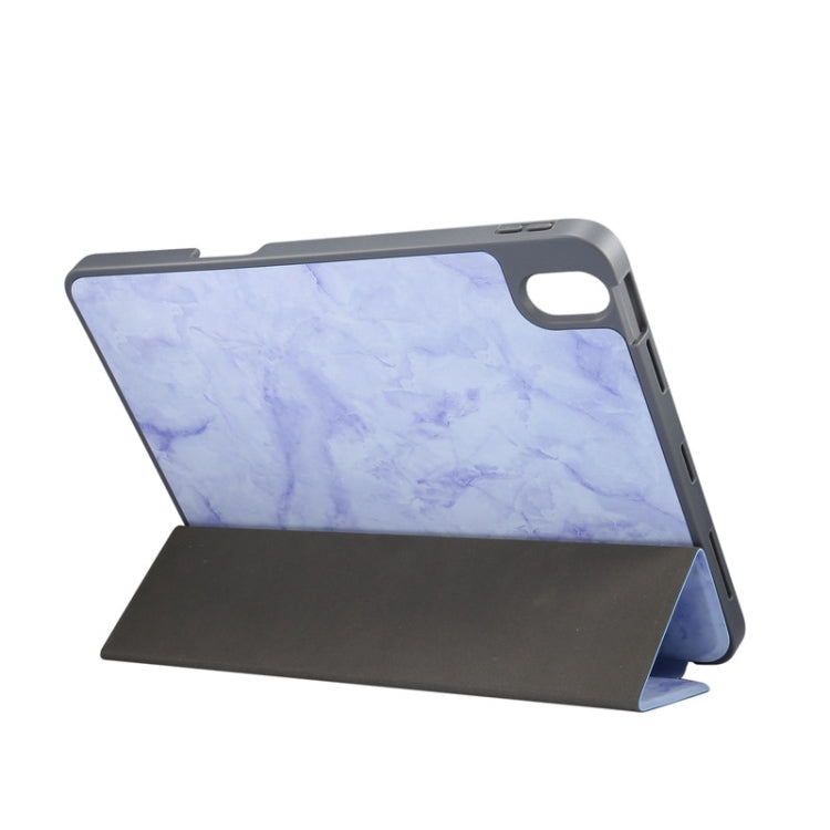 For iPad Air 11 2024 Three-fold Marble Texture Protective Tablet Case with Pen Slot(Purple) - iPad Air 11 2024 Cases by PMC Jewellery | Online Shopping South Africa | PMC Jewellery | Buy Now Pay Later Mobicred