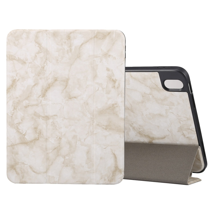 For iPad Air 11 2024 Three-fold Marble Texture Protective Tablet Case with Pen Slot(Smoky Gray) - iPad Air 11 2024 Cases by PMC TechLife | Online Shopping South Africa | PMC TechLife | Buy Now Pay Later Mobicred