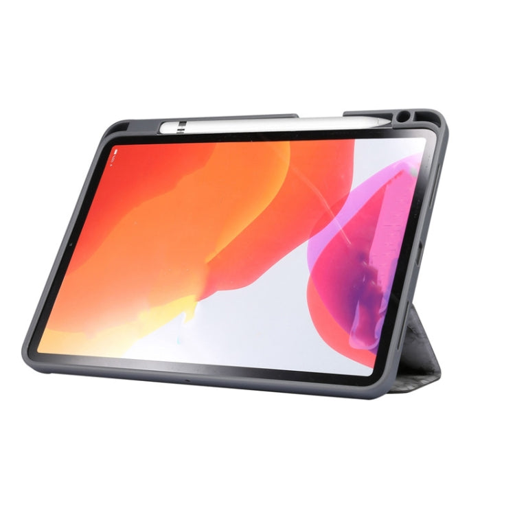 For iPad Air 11 2024 Three-fold Marble Texture Protective Tablet Case with Pen Slot(Smoky Gray) - iPad Air 11 2024 Cases by PMC TechLife | Online Shopping South Africa | PMC TechLife | Buy Now Pay Later Mobicred