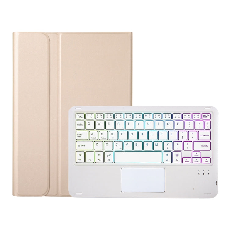 For iPad Pro 11 2024 A13B-AS Lambskin Texture Backlight Bluetooth Touch Keyboard Leather Tablet Case with Pen Slot(Gold) - For iPad Pro by PMC TechLife | Online Shopping South Africa | PMC TechLife | Buy Now Pay Later Mobicred
